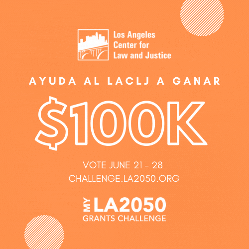 100k español (más pequeño) Ayuda al Survivor Justice Center a ganar $100,000 Vota Junio 21-28